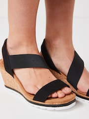 Schwarz - Forever Comfort® Schuhe mit Keilabsatz und elastischen Riemen - Bild 2 von 6