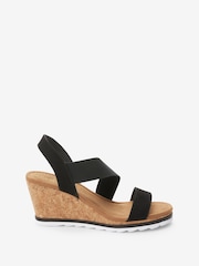 Schwarz - Forever Comfort® Schuhe mit Keilabsatz und elastischen Riemen - Bild 3 von 6