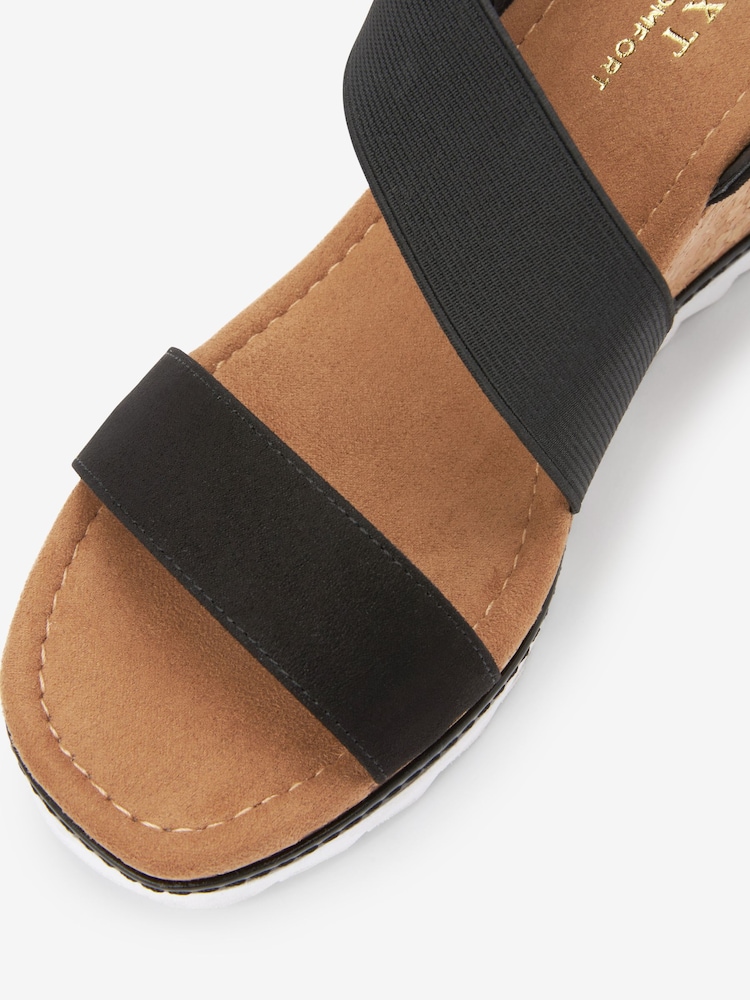 Schwarz - Forever Comfort® Schuhe mit Keilabsatz und elastischen Riemen - Bild 6 von 6