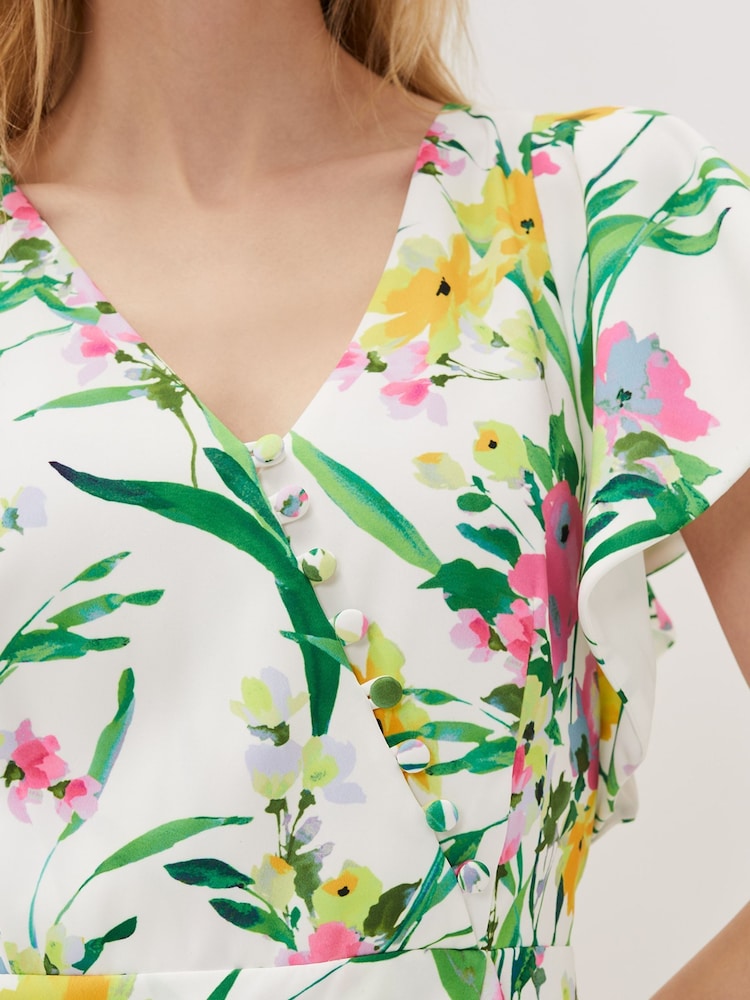 Phase Eight Evelin Printed Frill Hem Dress - Image 3 of 5
