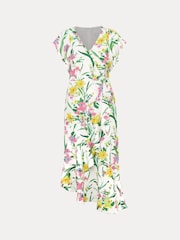 Phase Eight Cream Evelin Printed Frill Hem Dress - Image 5 of 5