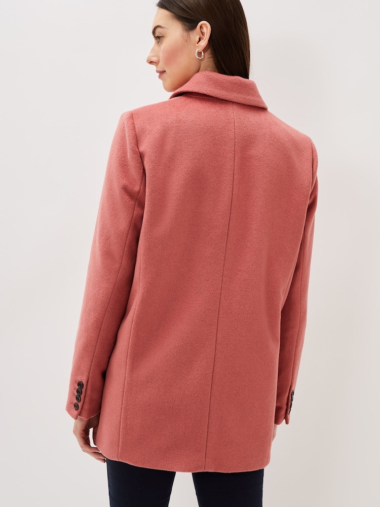 Phase Eight Amara Pink Wool Coat - Image 2 of 6