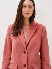 Phase Eight Amara Pink Wool Coat - Image 4 of 6