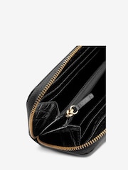 Whistles Black Long Shiny Croc Effect Purse - Image 4 of 4