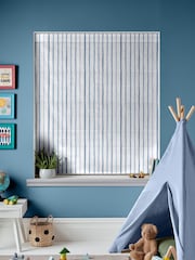 Laura Ashley Dark Seaspray Blue Kids Painterly Stripe Made To Measure Roman Blind - Image 6 of 7