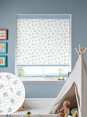 Laura Ashley Dark Seaspray Blue Ahoy Alphabet Made To Measure Roller Blind - Image 1 of 6