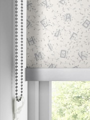 Laura Ashley Pale Steel Grey Ahoy Alphabet Made To Measure Roller Blind - Image 4 of 6