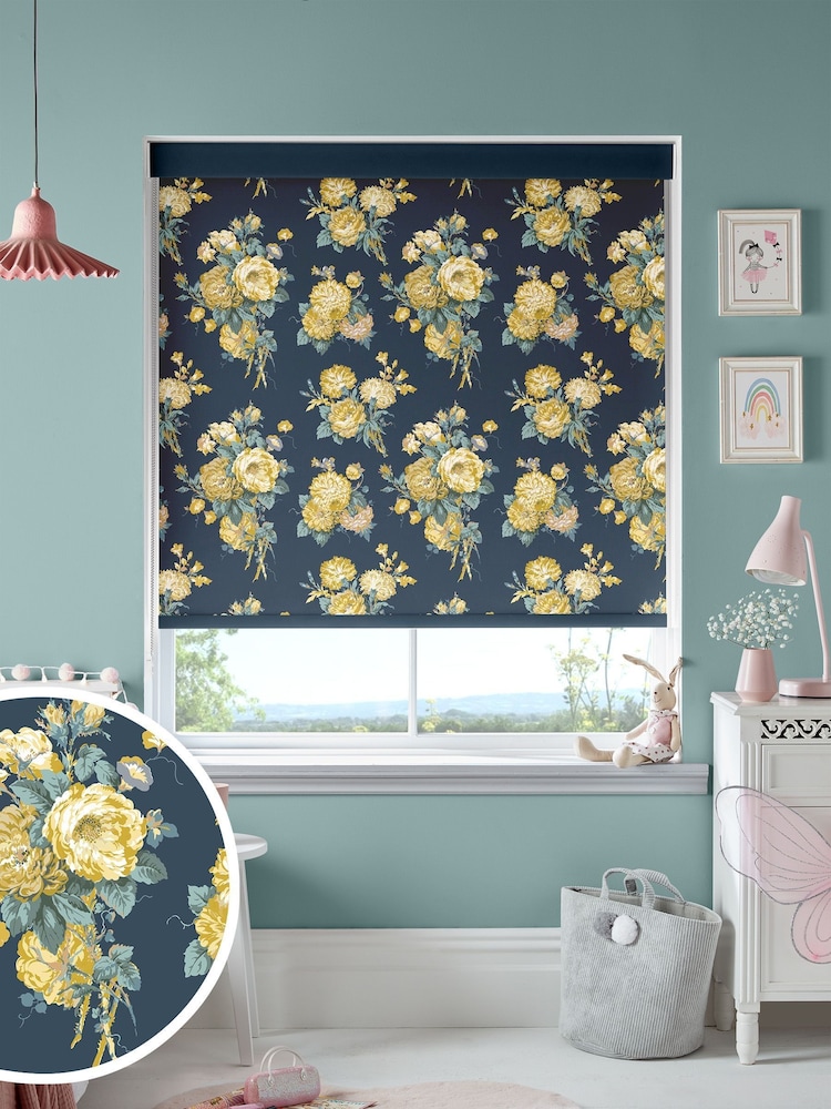 Laura Ashley Midnight Blue Cecilia Made To Measure Roller Blind - Image 1 of 6