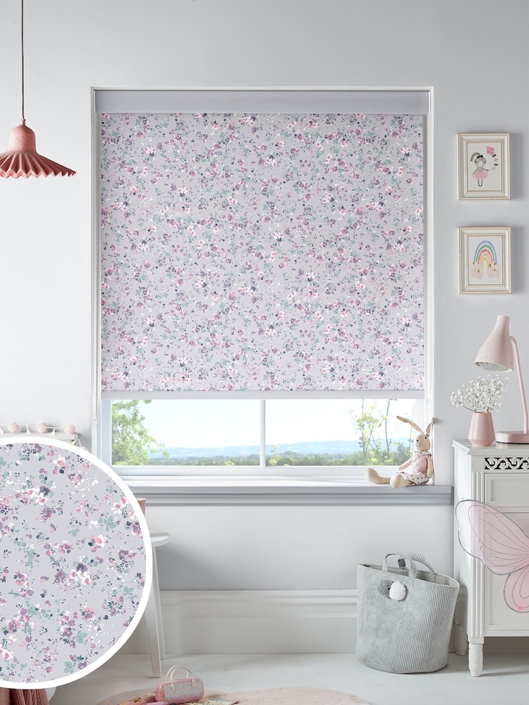 Laura Ashley Lavender Purple Blossoms Made To Measure Roller Blind - Image 1 of 6