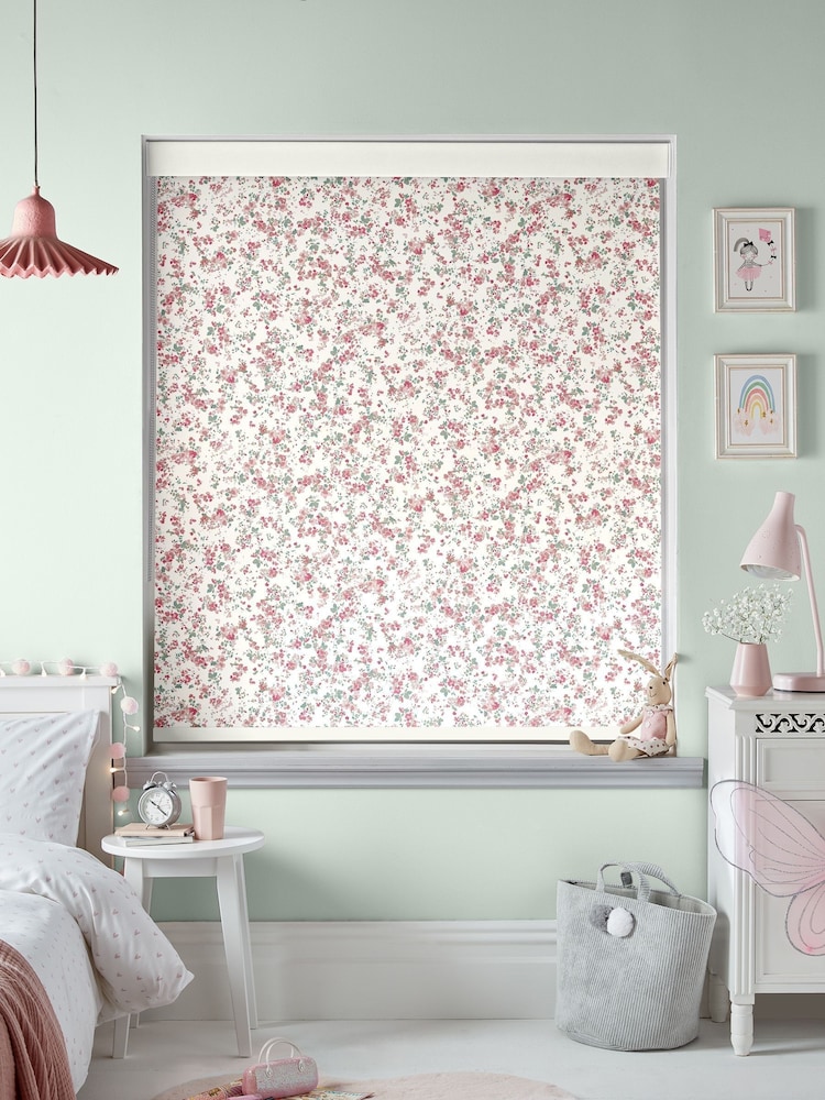 Laura Ashley Dark Blush Pink Blossoms Made To Measure Roller Blind - Image 2 of 6