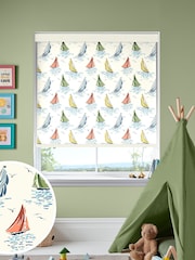 Laura Ashley Multi Ahoy Sail Boats Made To Measure Roller Blind - Image 1 of 6