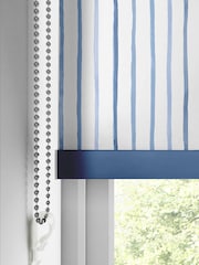 Laura Ashley Dark Seaspray Blue Painterly Stripe Made To Measure Roller Blind - Image 4 of 6