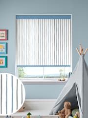 Laura Ashley Pale Steel Grey Painterly Stripe Made To Measure Roller Blind - Image 1 of 6