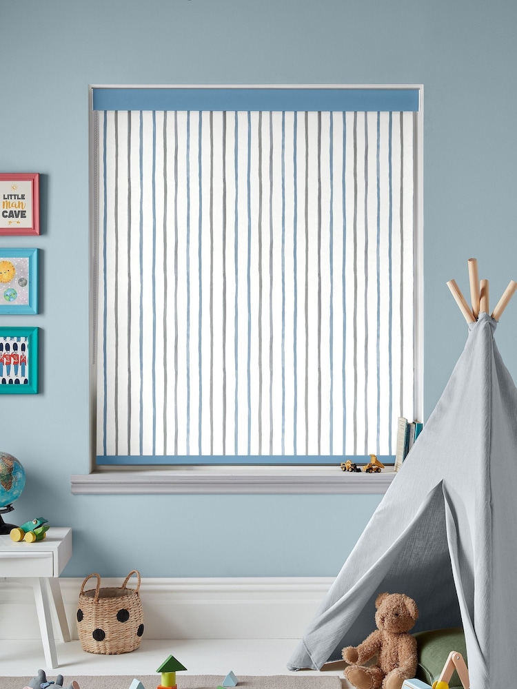 Laura Ashley Pale Steel Grey Painterly Stripe Made To Measure Roller Blind - Image 2 of 6