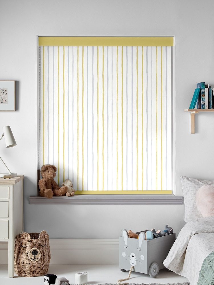 Laura Ashley Yellow Painterly Stripe Made To Measure Roller Blind - Image 2 of 6