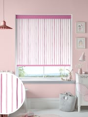 Laura Ashley Dark Blush Pink Painterly Stripe Made To Measure Roller Blind - Image 1 of 6