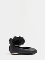 River Island Marabou Black Ballerinas - Image 1 of 1