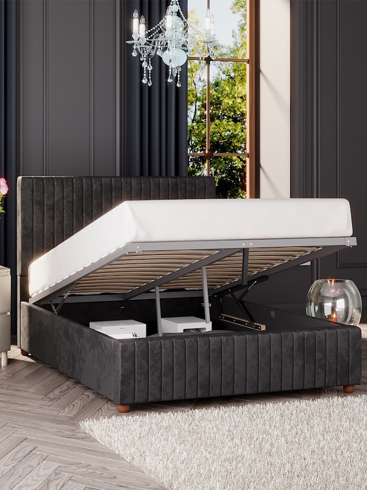 Laurence Llewelyn-Bowen Black Estella End Lift Ottoman Storage Bed - Image 2 of 5