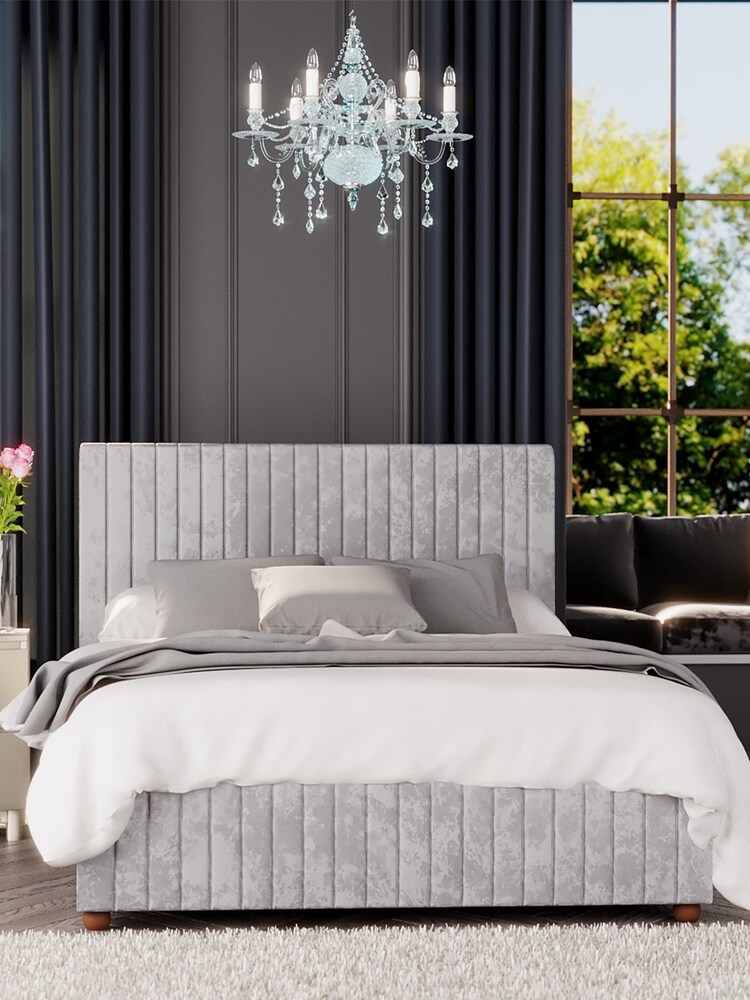Laurence Llewelyn-Bowen Silver Estella End Lift Ottoman Storage Bed - Image 1 of 5