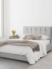 Aspire Furniture Silver Grey Hepburn Velvet End Lift Ottoman Storage Bed - Image 3 of 5