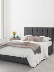 Aspire Furniture Steel Grey Hepburn Velvet End Lift Ottoman Storage Bed - Image 2 of 4