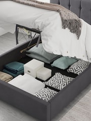 Aspire Furniture Steel Grey Hepburn Velvet End Lift Ottoman Storage Bed - Image 3 of 4