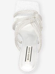 River Island Silver Heatseal Strappy Mule Sandals - Image 3 of 4