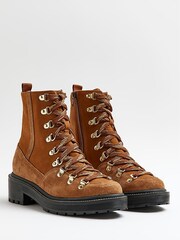 River Island Braun Schnürstiefel aus hellem Wildleder - Bild 4 von 5