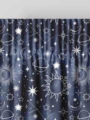 Ink Blue Kids Space And Moon Made To Measure Curtains - Image 6 of 9