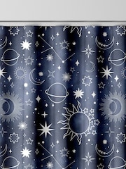Ink Blue Kids Space And Moon Made To Measure Curtains - Image 8 of 9