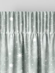Sage Green Kids Space And Moon Made To Measure 100% Cotton Curtains - Image 6 of 9