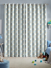 Sky Blue Kids Polka Dots Made To Measure Curtains - Image 2 of 9