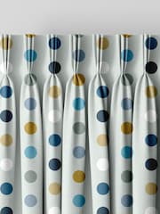 Sky Blue Kids Polka Dots Made To Measure Curtains - Image 5 of 9