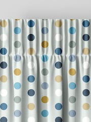 Sky Blue Kids Polka Dots Made To Measure Curtains - Image 6 of 9
