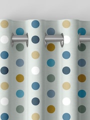 Sky Blue Kids Polka Dots Made To Measure Curtains - Image 7 of 9
