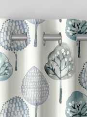 Sky Blue Kids Trees Made To Measure 100% Cotton Curtains - Image 7 of 9