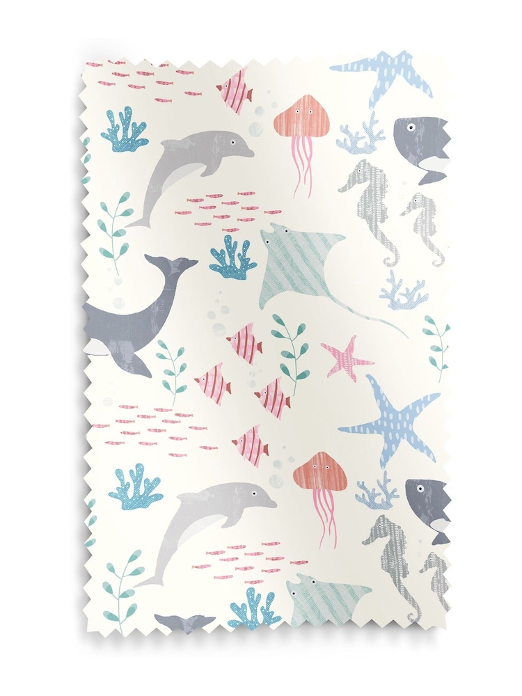 Natural Kids Sea Life Made To Measure 100% Cotton Curtains - Image 9 of 9