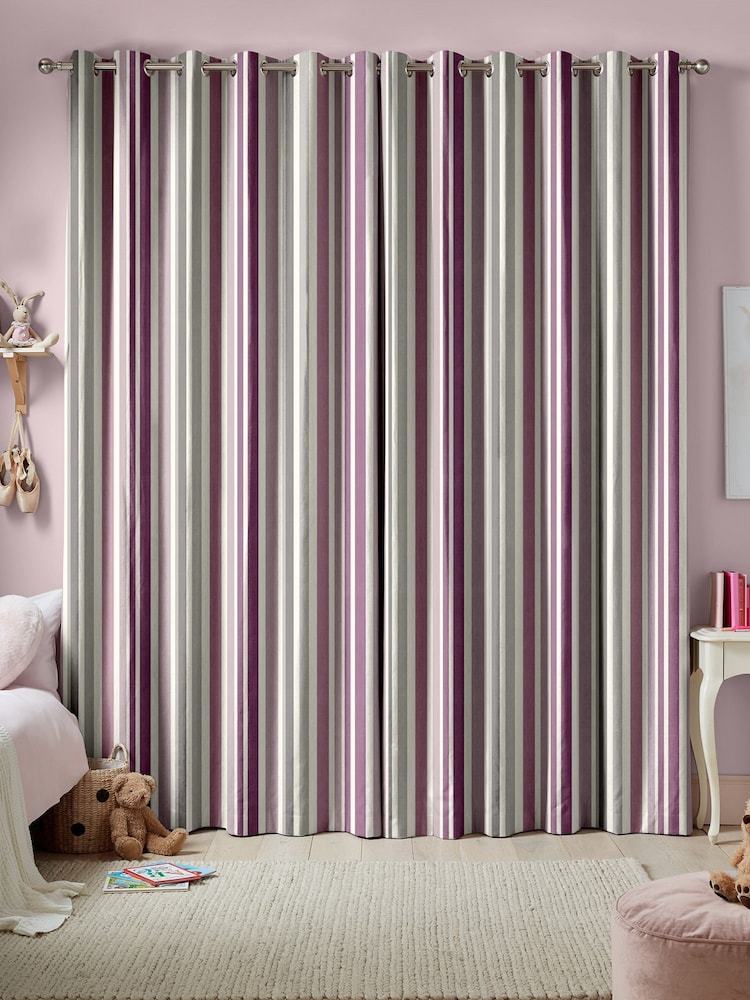 Pink Stripe Made To Measure 100% Cotton Curtains - Image 2 of 9