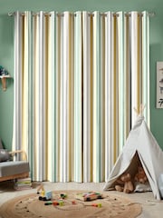 Yellow Multi Kids Stripe Made To Measure Curtains - Image 2 of 9