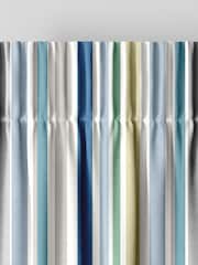 Blue Multi Kids Stripe Made To Measure Curtains - Image 6 of 9