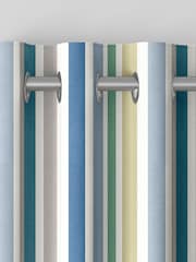 Blue Multi Kids Stripe Made To Measure Curtains - Image 7 of 9