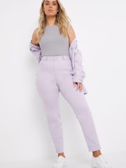 Simply Be Purple Demi Mom Jeans - Image 1 of 4