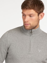 Barbour® Grey 100% Cotton Quarter Zip Jumper - Image 3 of 5