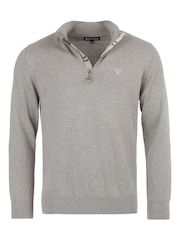 Barbour® Grey 100% Cotton Quarter Zip Jumper - Image 4 of 5