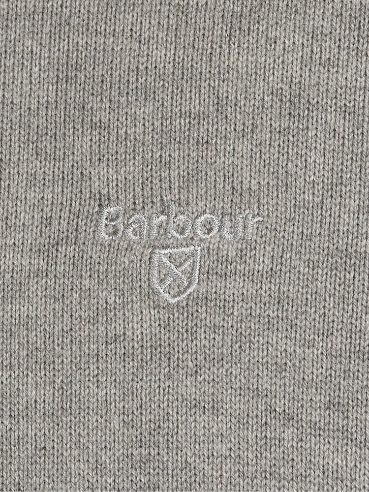 Barbour® Grey 100% Cotton Quarter Zip Jumper - Image 5 of 5