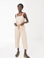 FatFace Natural Terra Linen-Blend Jumpsuit - Image 1 of 5