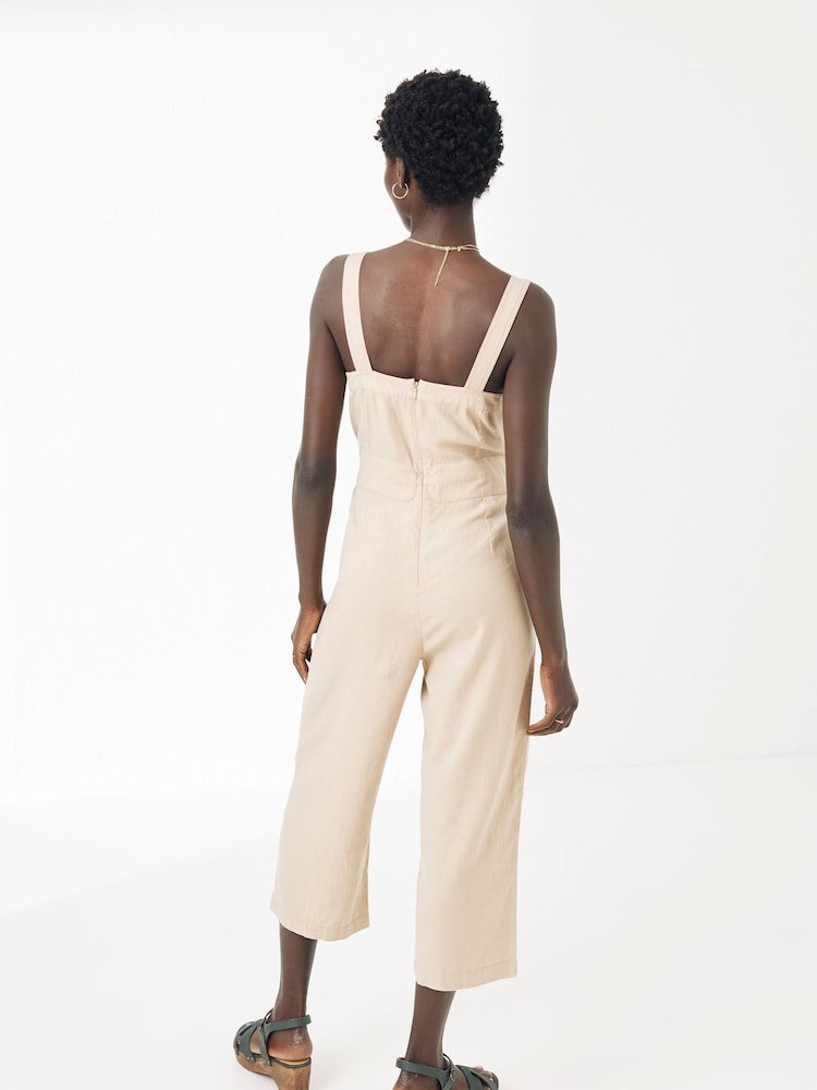 FatFace Natural Terra Linen-Blend Jumpsuit - Image 2 of 5