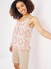 FatFace Natural Briar Linear Batik Cami - Image 1 of 4