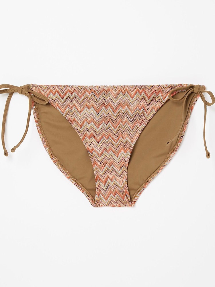 FatFace Orange Boheme Knitted Bikini Bottoms - Image 1 of 1