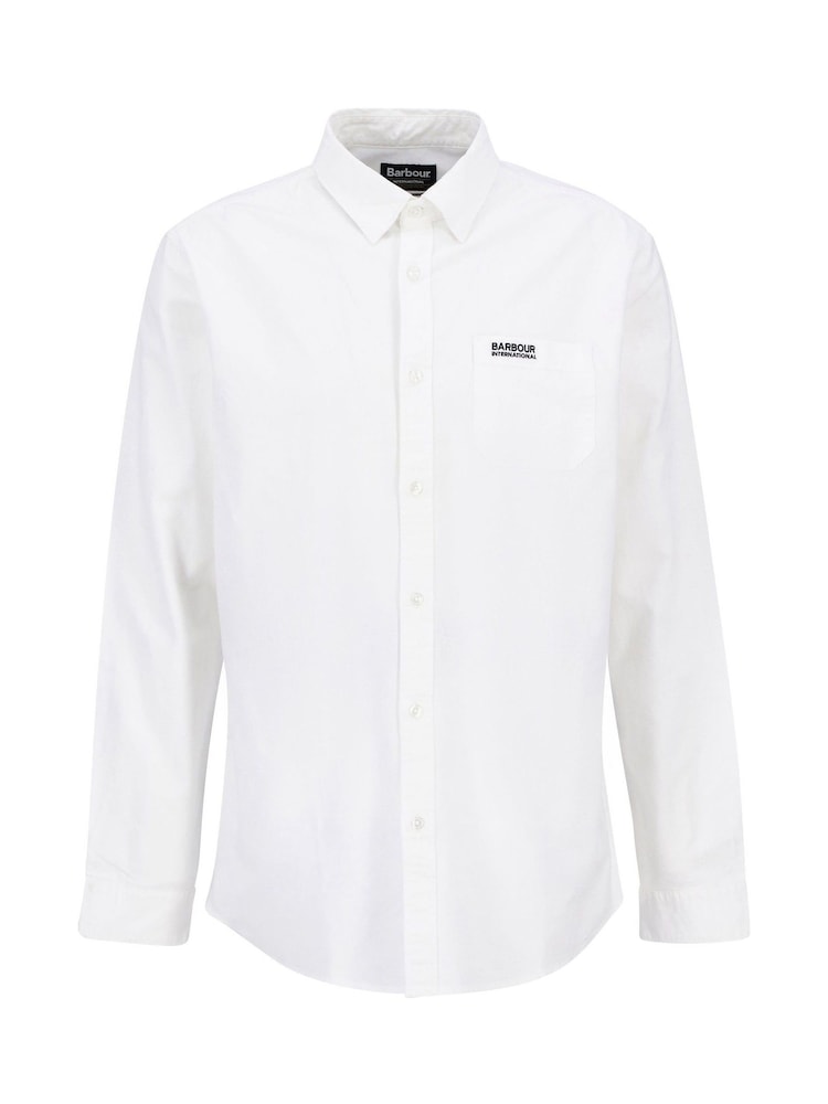 Barbour® International White Cotton Kinetic Oxford Shirt - Image 7 of 7 Barbour® International White Cotton Kinetic Oxford Shirt - Image 7 of 7